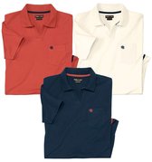 ATLAS FOR MEN - Set van 3 katoenen polo’s zonder knoopjes - Heren - Verkrijgbaar in grote maten - XL