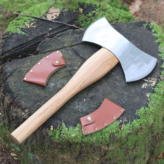 Dubbele Kop Bijl van Gesmeed Koolstofstaal met Hickory Handvat - 42 cm van Merkloos	 — afbeelding 2