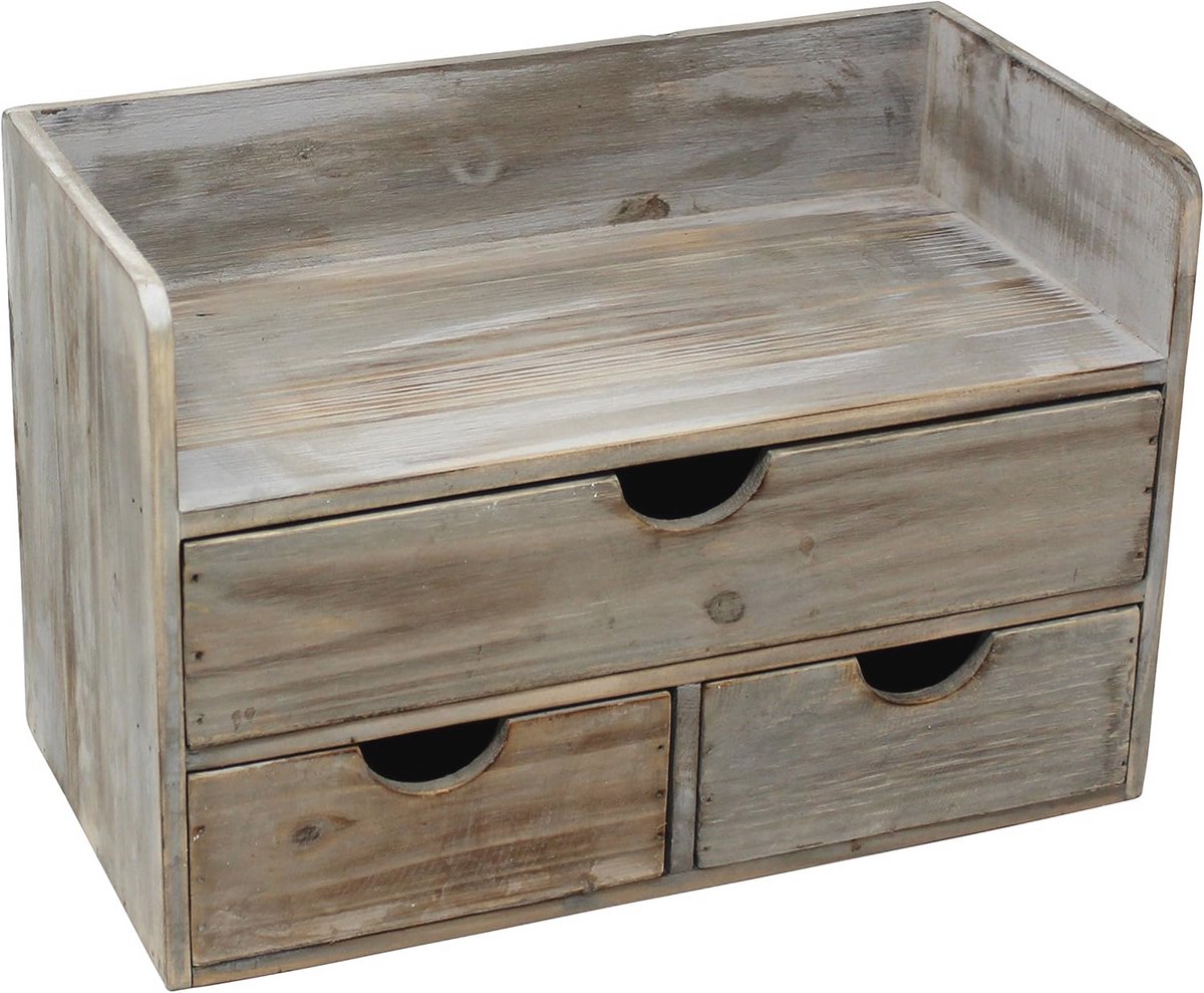 Rustieke Houten Bureauorganizer en Postrek voor Desk en Tafel