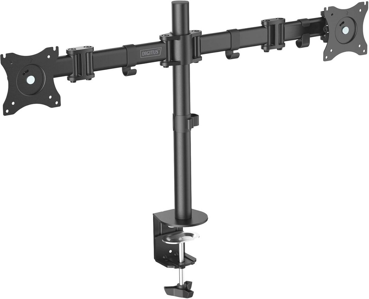 Monitorhouder voor 2 Schermen tot 27 Inch - Bureauklem - Ergonomische Bevestiging - Zwart