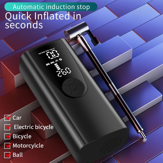 8000mAh elektrische luchtpompcompressor, draagbare luchtcompressor van Merkloos — afbeelding 3