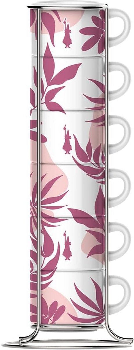 Set van 6 stapelbare cups roze