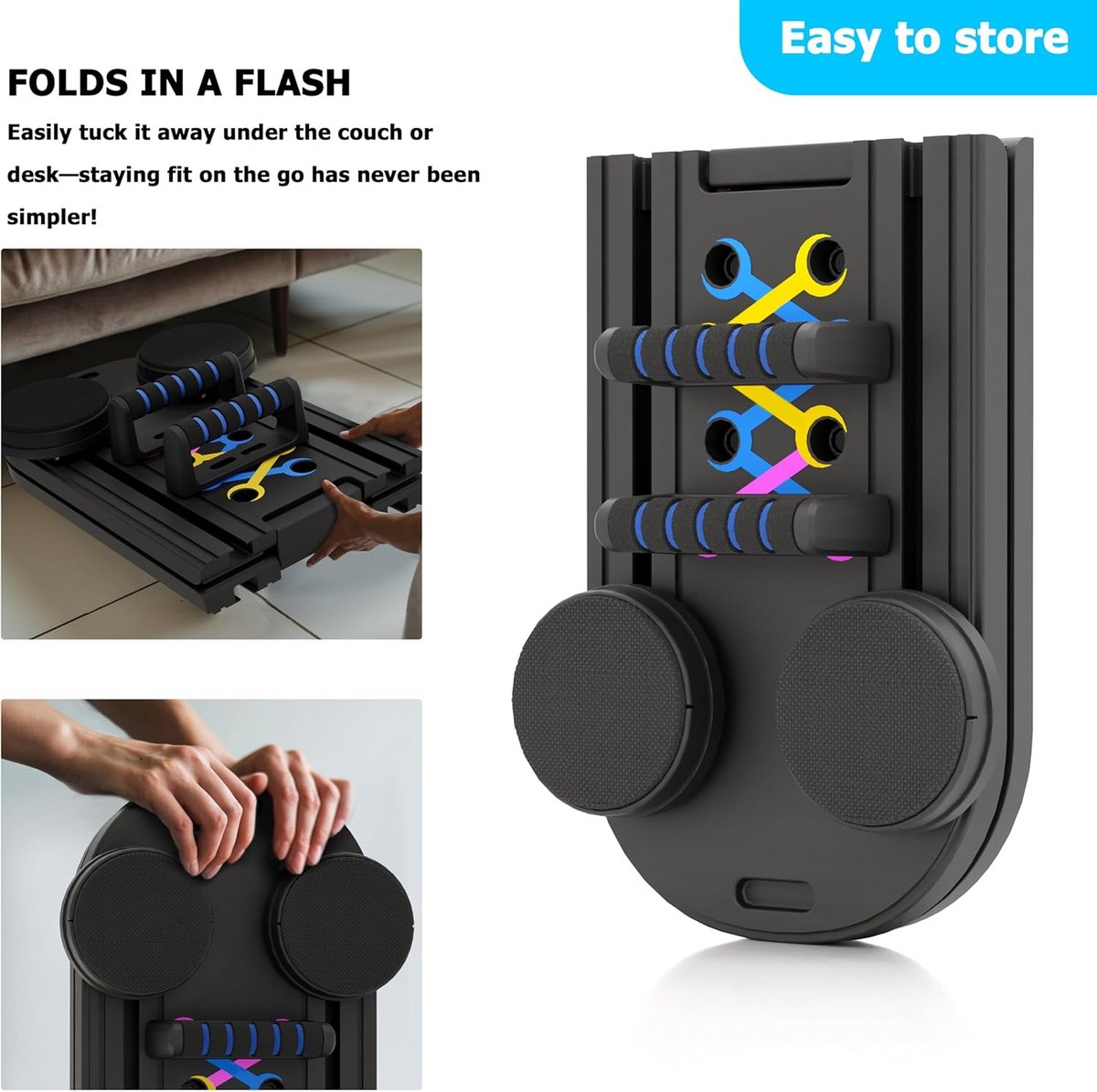 6-in-1 Pilatesbord Opvouwbaar met Weerstandsbanden - afbeelding 2