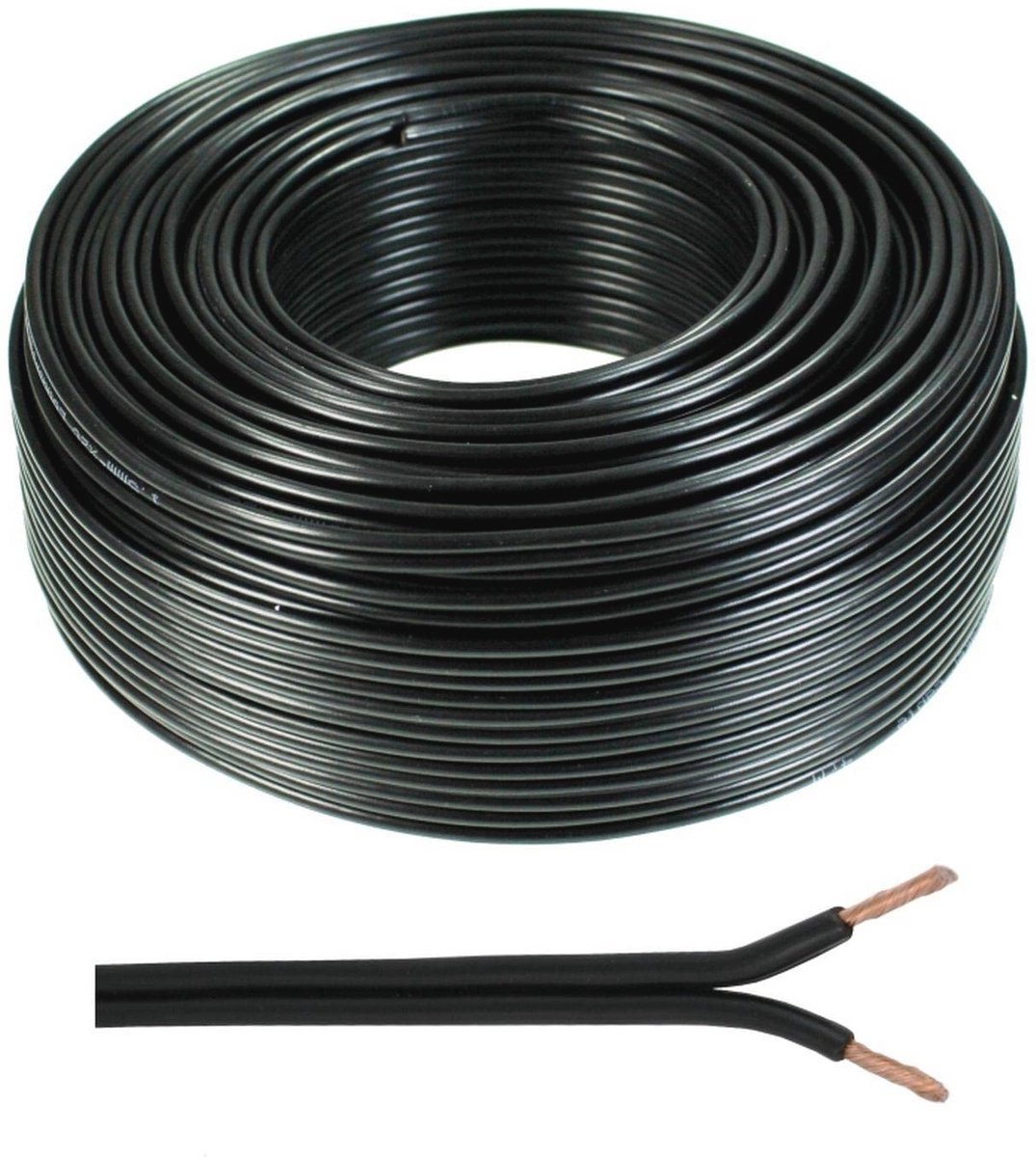 Luidsprekerkabel 25m - 2x2,5mm² - Koper Audiokabel - Zwart