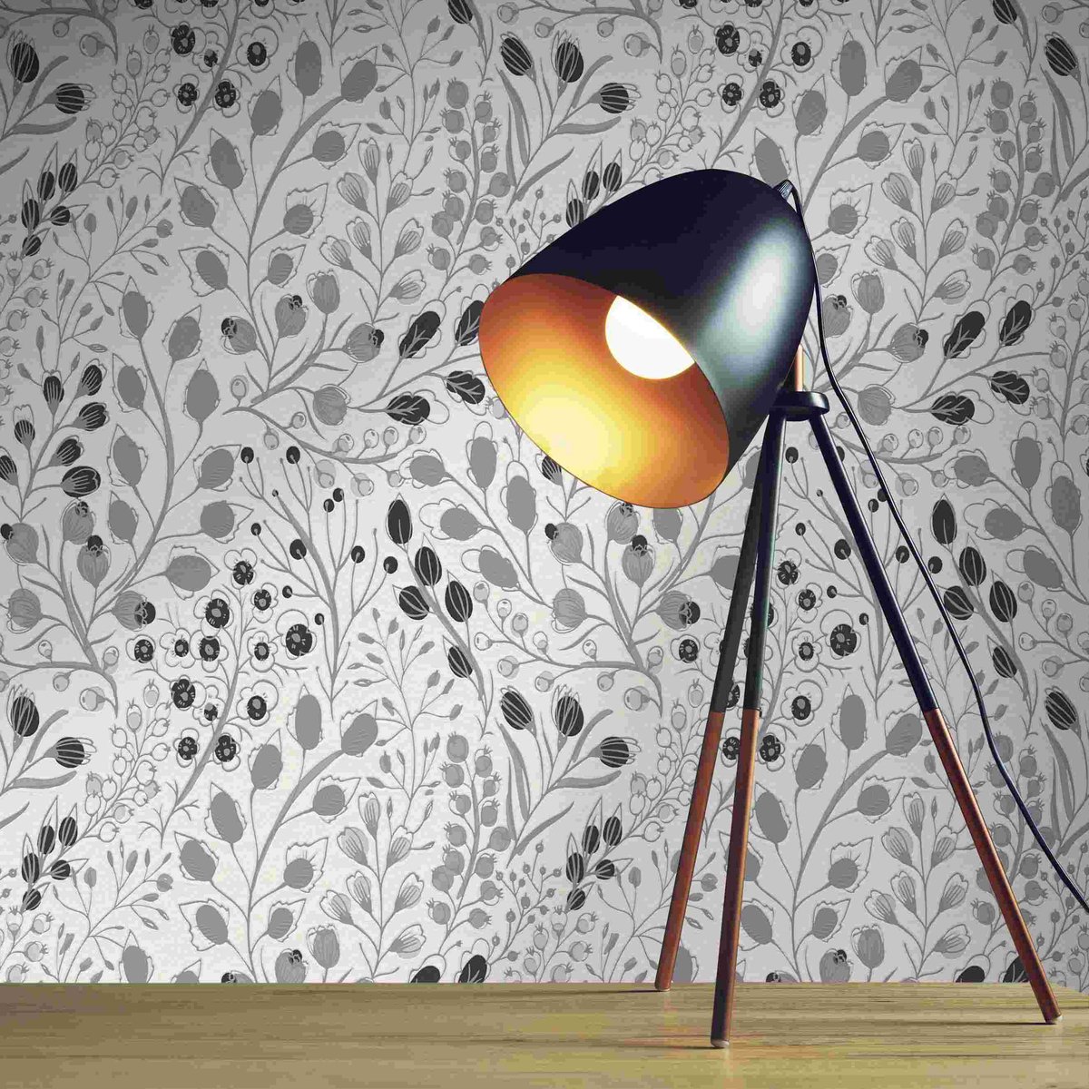 Tadessi M1-Nr. 4178 Vliesbehang - Grijs - Bloemen - 10,05 x 0,53 m