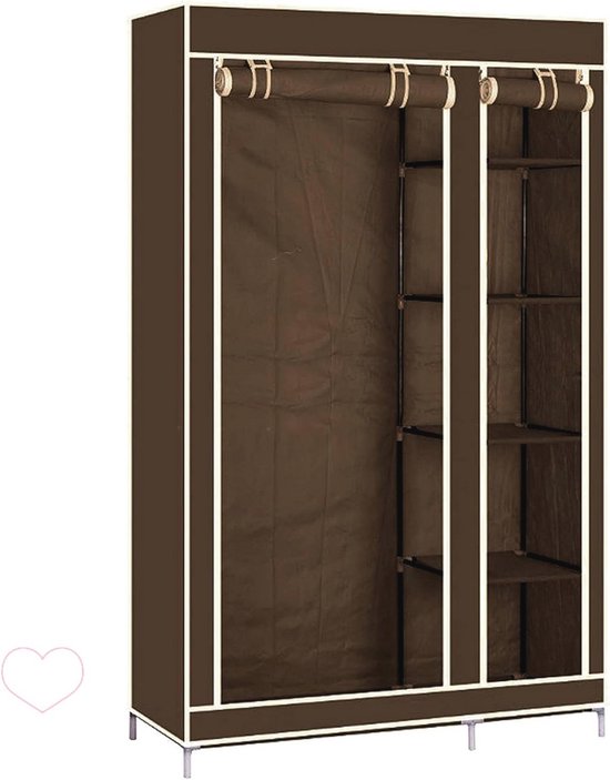 hangkast met 20 vakken – grote hangende kast voor kleding, schoenen en accessoires – praktische opvouwbare kledingkast voor ruimtebesparende opslag – bruin (espresso