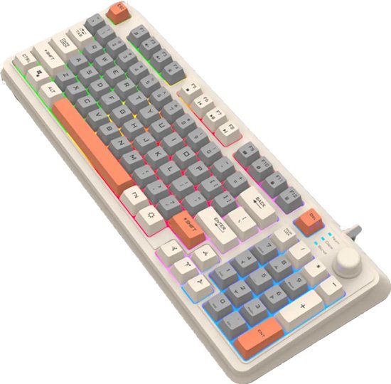 Draadloos Toetsenbord, 75% Compact 84 Toetsen 2.4G Stil Mechanisch