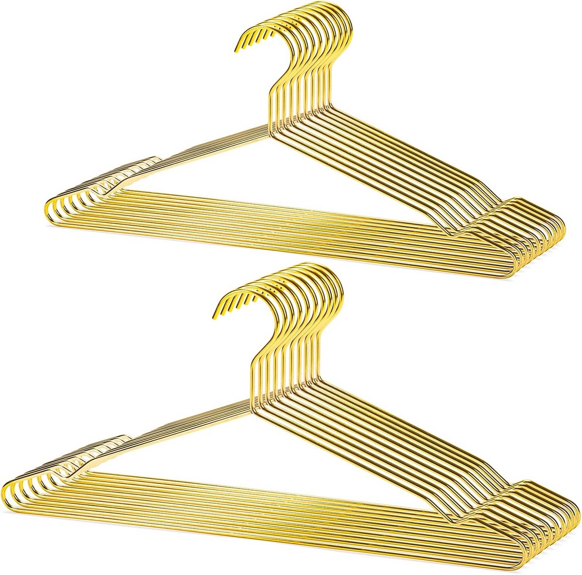 Gouden Metalen Kledinghangers 17 Inch (45cm) - Zware Kwaliteit & Ruimtebesparend - Set van 20