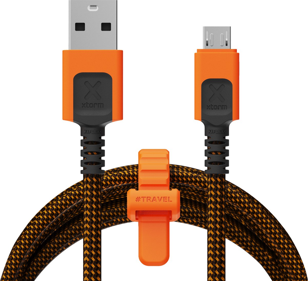 Xtorm Xtreme USB naar Micro USB Kabel - 1,5 Meter - Extra stevige USB Kabels - Oplaadsnoer - Oplaadkabel geschikt voor Android/Accessoires - Zwart/Oranje