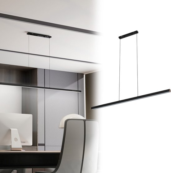 Zuma Line PEN89424-90BK - LED-hanglamp met kabelophanging HORIK LED/40W