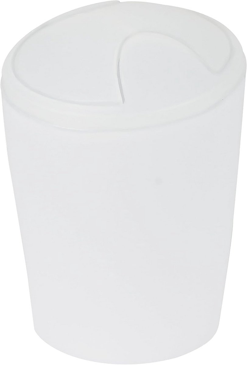 Vuilnisemmer voor Badkamer - 5 Liter, Wit, Compact en Stijlvol