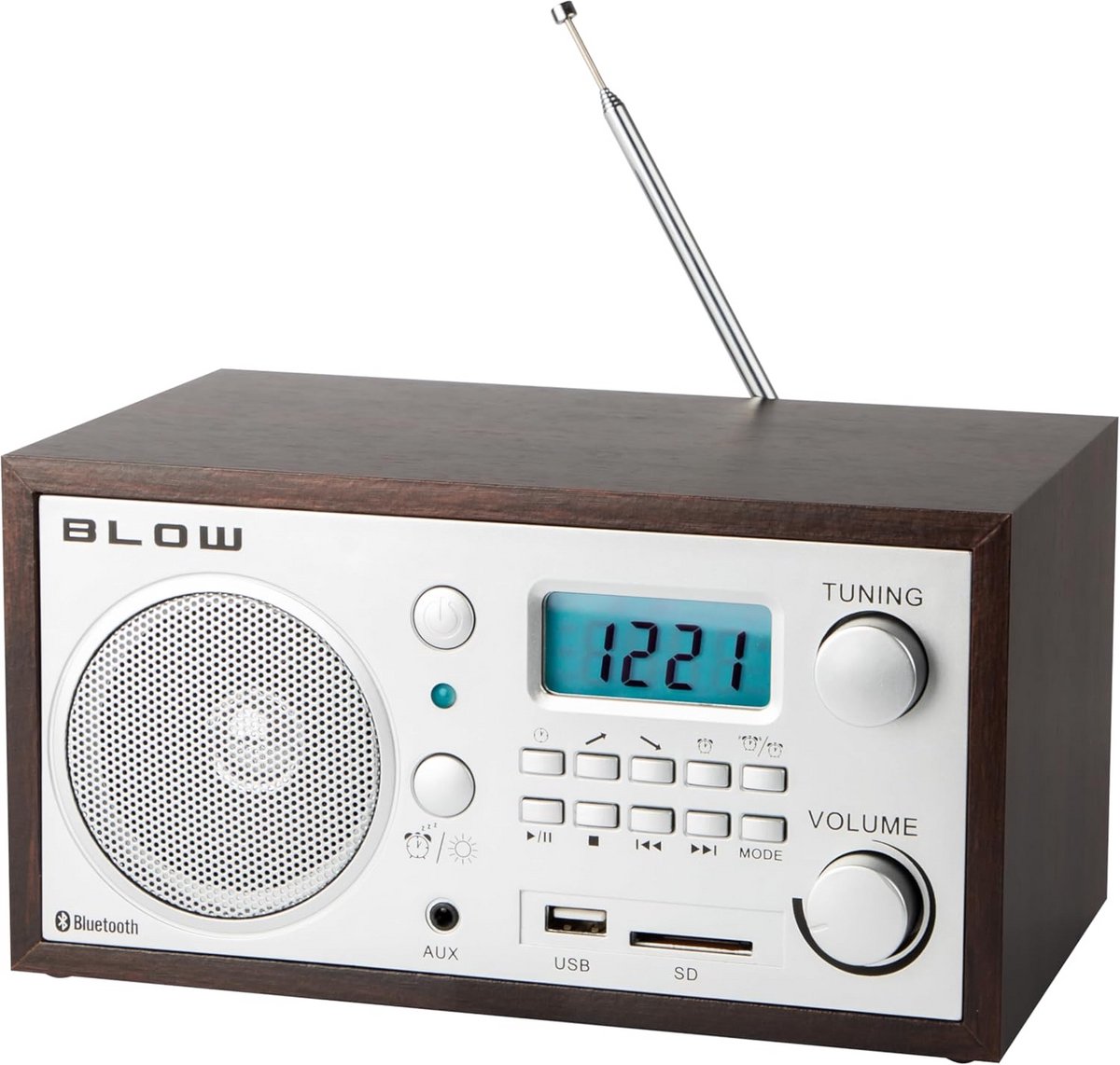 Draagbare AM/FM Radio met Bluetooth, USB en Wekker