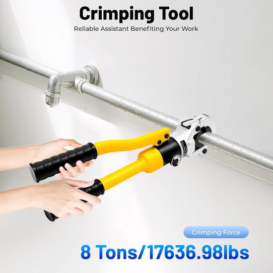 CGOLDENWALL Hydraulic Crimping Plier YQK-70 8T Crimping Machine 9 Dies
