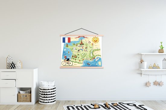 Carte de France en style cartoon 120x90 cm