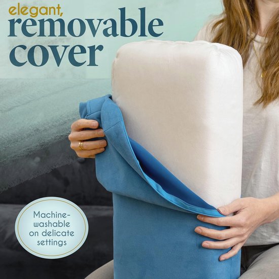 Luxe Fluwelen Yoga Bolster - Grote Ondersteunende Kussen voor Restorative Yoga en Meditatie - Machine Wasbare Hoes van Luxe — afbeelding 5