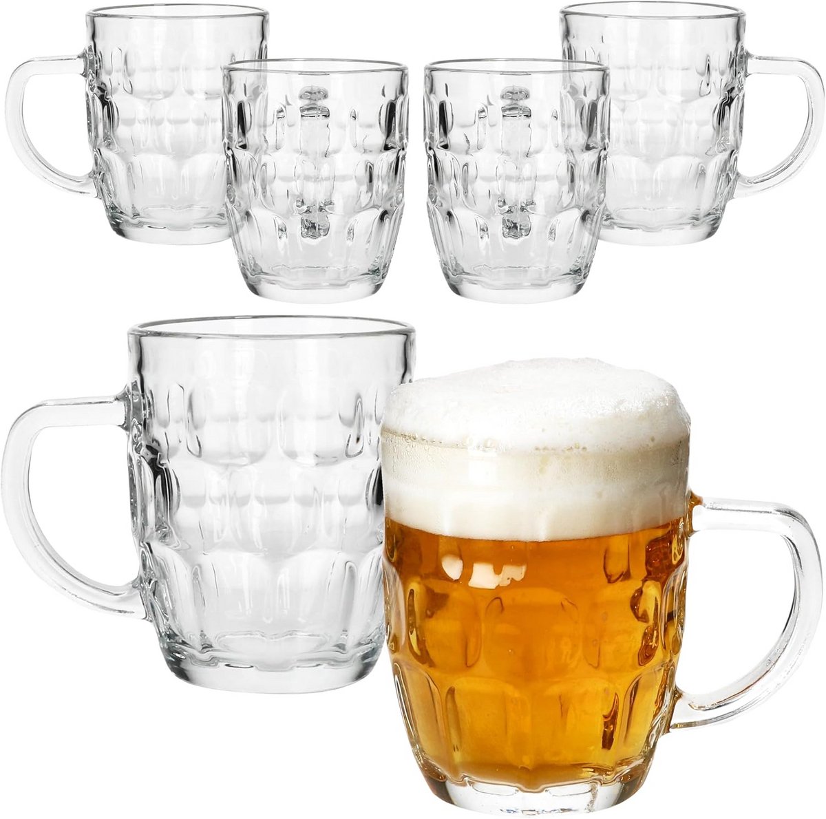 Transparante Bierpullen Set van 6 - 400 ml - Perfect voor Feestjes en Verjaardagen