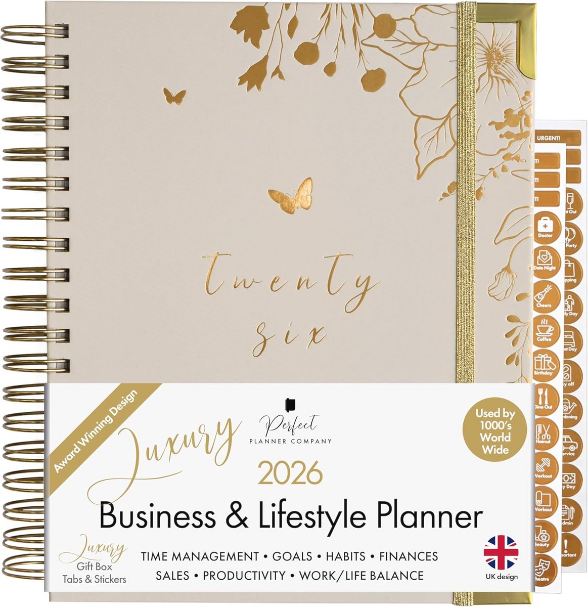 Luxe Business & Lifestyle Planner 2026 - Wekelijks en Maandelijks Dagboek voor Doelen en Gewoonte-trackers