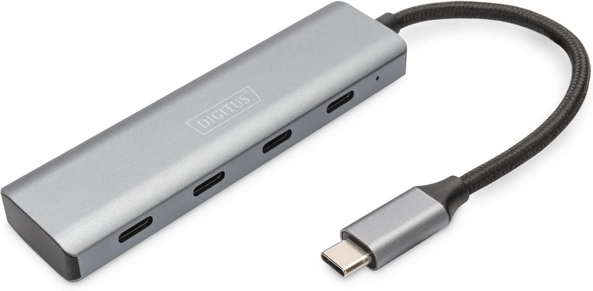 4-poorts USB-C hub met snelle gegevensoverdracht tot 5 Gbps - Plug & Play - Aluminium design