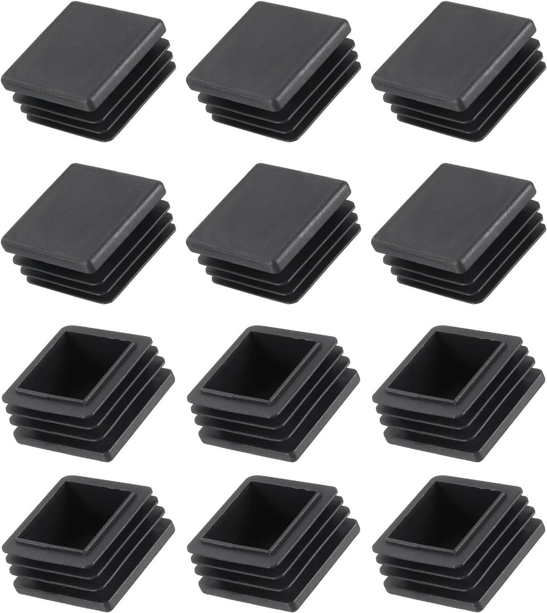 12x Vierkante Buis Eindkappen 35x35 mm - Kunststof Pluggen voor Poten, Hekwerk en Meubels