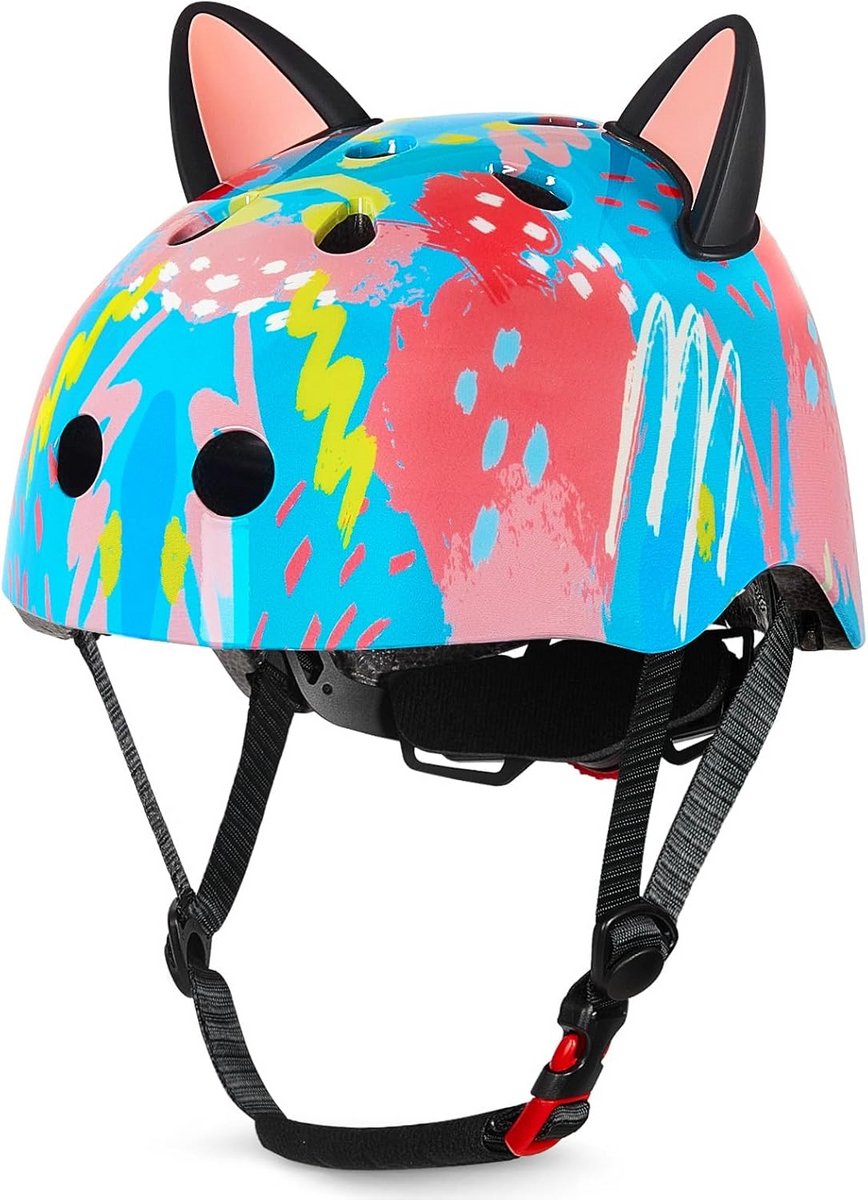 Kinderhelm voor Meisjes 8-14 Jaar, Verstelbare Fietshelm met DIY Kattenoren – Lichtgewicht en Ademend voor Fietsen, Skateboard en Step