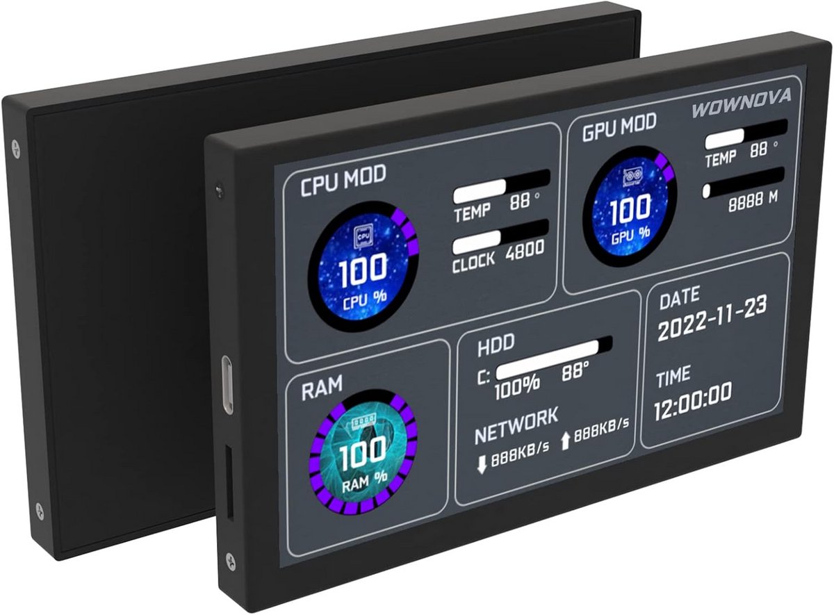 5 Inch Computer Temperature Monitor - Dynamisch Thema Ondersteund