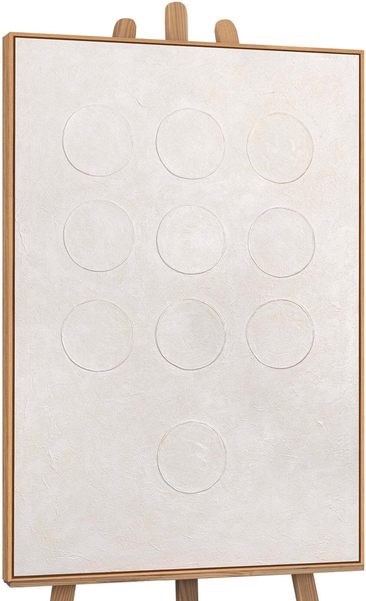 YS Canvas schilderij 120x80 cm handgeschilderd witte code – YS-Art Gallery – Lijst: Hout – Luxe wanddecoratie Wood
