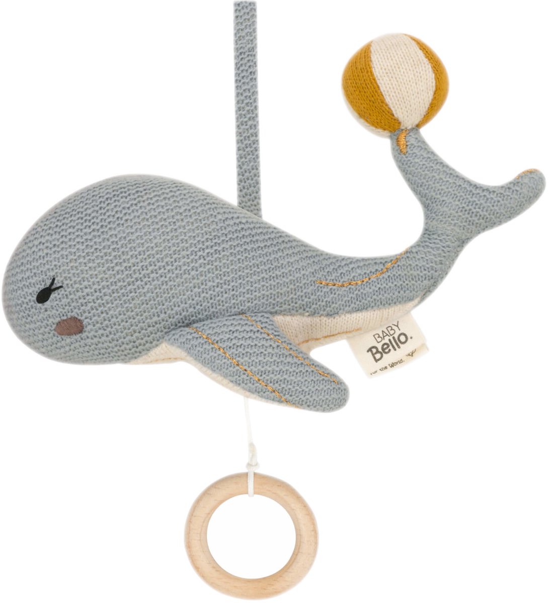 Baby Bello Wally The Whale Muziekmobiel - Delicate Blue
