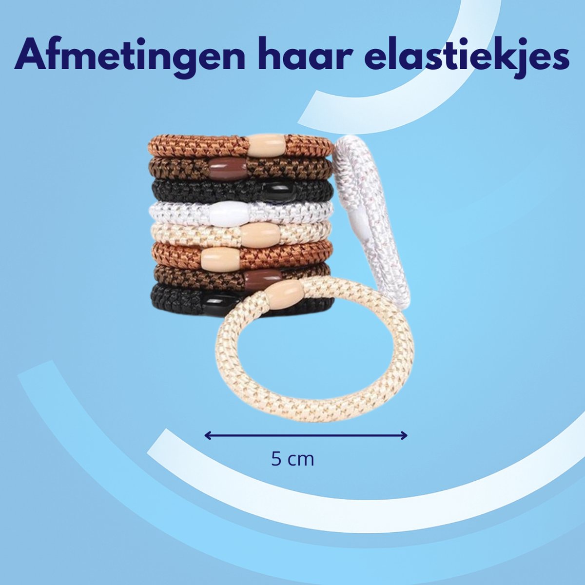 Knaak Haarelastiekjes - Gevlochten - Elastiek en Armband - Sterk Elastiek - 10 stuks — cadeau in Mode & Accessoires - foto 4