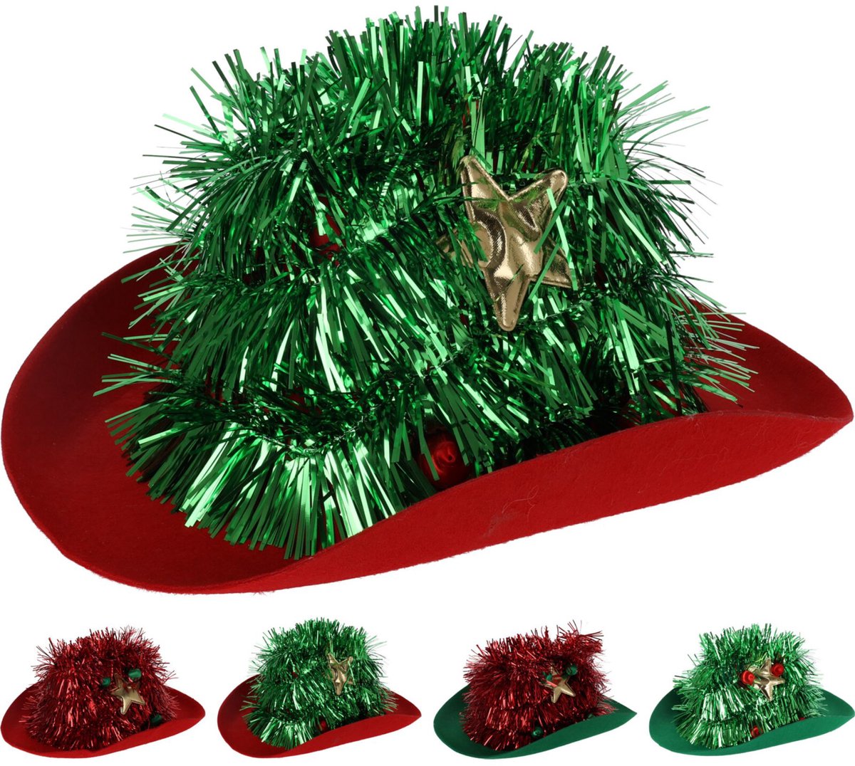 Cowboy hoed kerstboom feesthoed verkleedaccessoire - kerst cowboy.