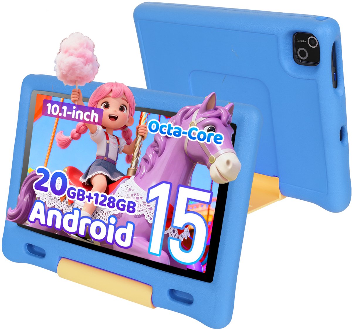 kotsren KT1026 - Android 15 kindertablet - 10.1 inch Kids tablet- 20(3+17)GB RAM/128GB ROM– 5000mAh - Blauw