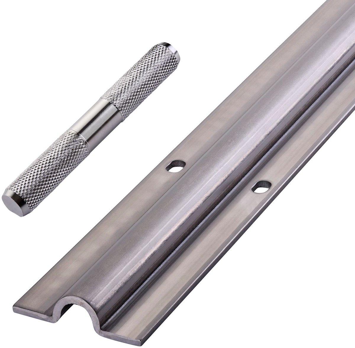 SOTECH vloerrail voor roldeur met deurrollen (R10) looprail 1000 x 55 x 15 mm roestvrij staal incl. verbindingspen voor schuifdeur