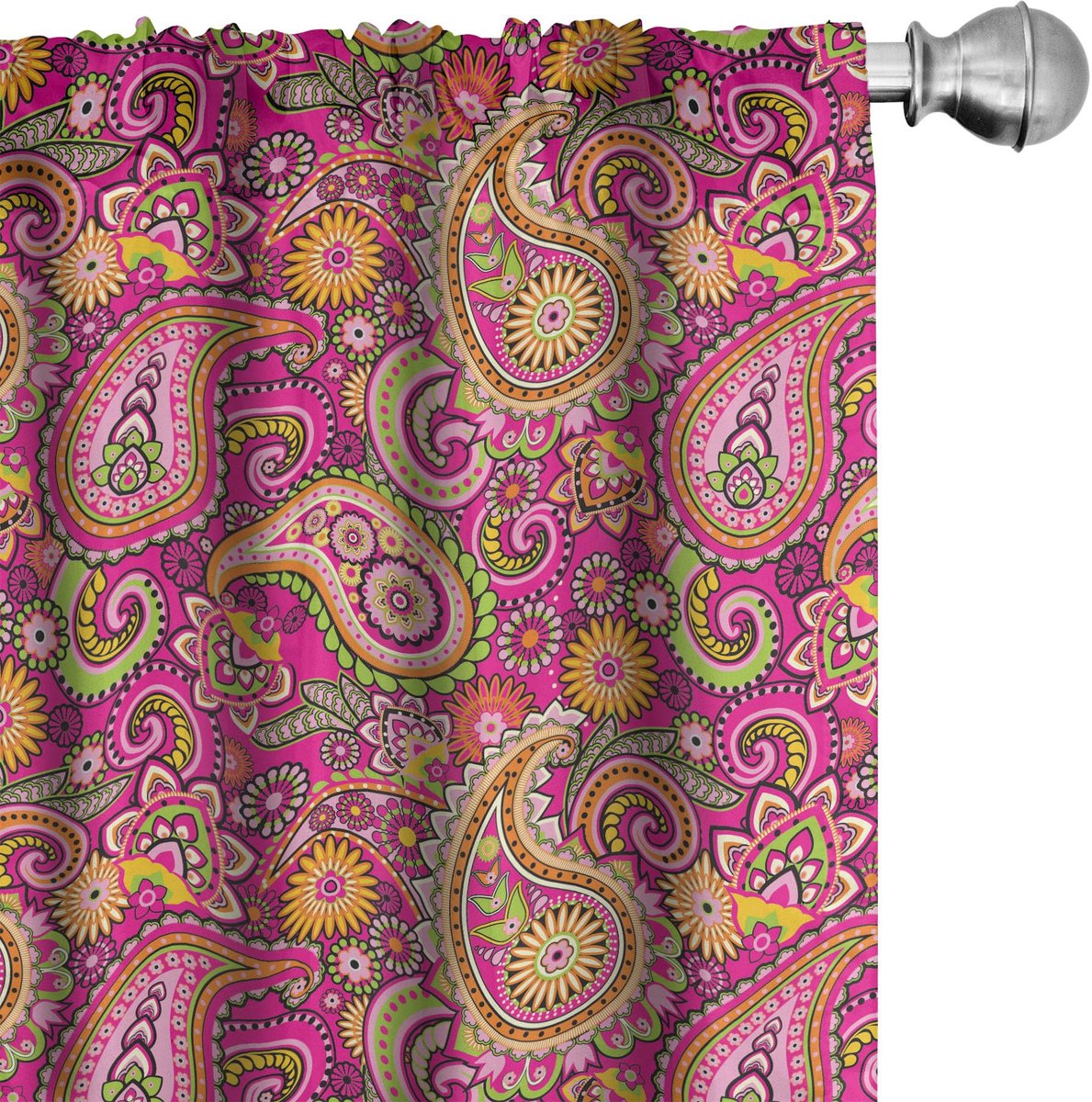 ABAKUHAUS Paisley-gordijnen – veelkleurig 2-delige set 75x175 cm Mehrfarbig