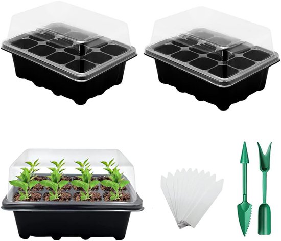 Mini-broeikas Set Van 3 – Compact, Waterdicht, Met Transparant Deksel Voor Zaailingen, Kruiden En Bloemen