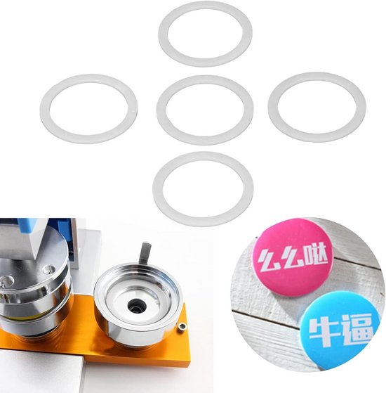 5 Stuks Badge Machine Onderdelen / Rondjes Snijder Gasket Set voor DIY Badges (Diverse Maten) — afbeelding 4