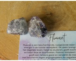 Fluoriet Trommelsteen Ruw, edelstenen - Perfect cadeau voor mannen en vrouwen - Inclusief uitleg - Spiritueel - Fluorite - Bescherming - Rust - Structuur - Inzicht - Fantasie - Angst - 100% NATUURLIJK