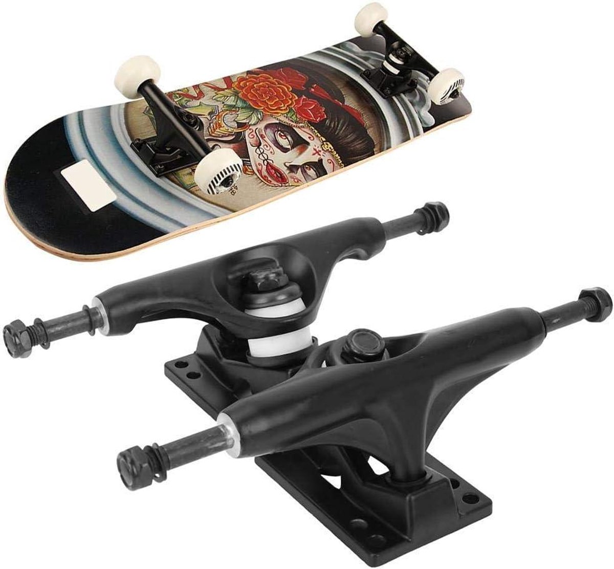 Cosensi Skateboard trucks 4-8 inch voor skateboard gepolijst set van 2 met strepen Any