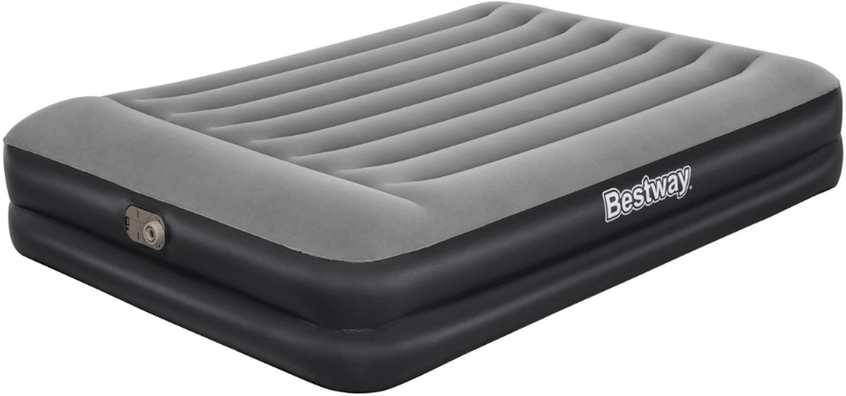 Bestway – Luchtbed – 2-Persoons – 152×203×46 cm – Grijs – Met Ingebouwde Elektrische Pomp – Incl. 3-in-1 Opbergtas - Luchtbed 2 Persoons - Luchtbed Met Pomp - Luchtbed Binnen - Luchtbed Camping - Luchtbed Met Kussen