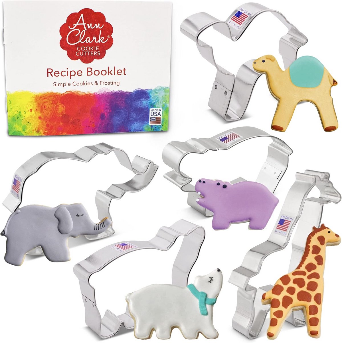 5-delige Dierencookie Cutter Set met Receptenboek