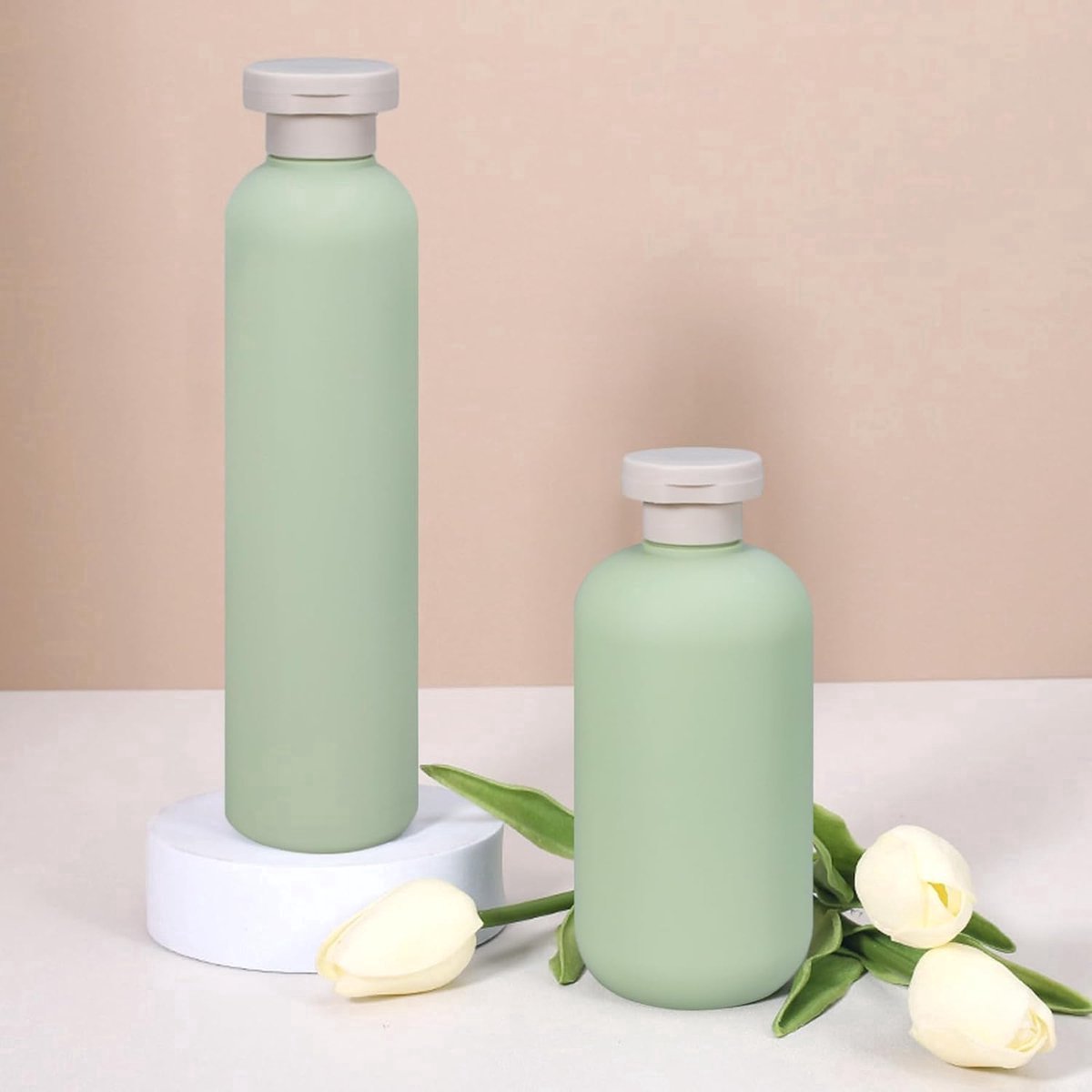 Stunq® Pak van 4 reisflessen om te vullen, Forreen 100ML/200ML/260ML/300ML knijpfles, hervulbaar plastic, lekvrij, herbruikbare reiscontainer voor shampoo, crème, vloeistoffen en lotion