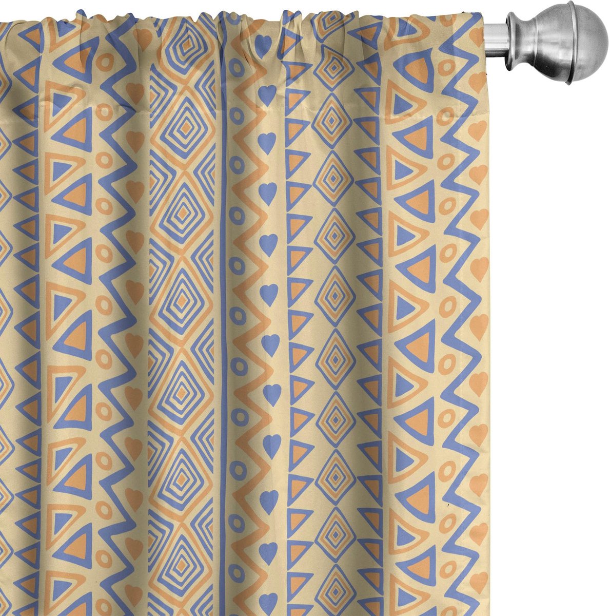 ABAKUHAUS Gordijnen – 2x75x245 cm – Mikrofaser – Geel/Blauw