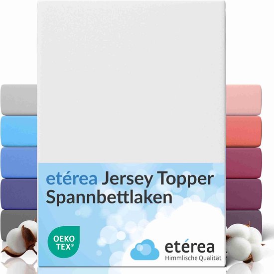 Hoeslaken Jersey Topper 200x200 200x220 Cm 100 Katoen Wit Strakke hoeslaken-jersey-topper-200x200-200x220-cm-100-katoen-wit-strakke