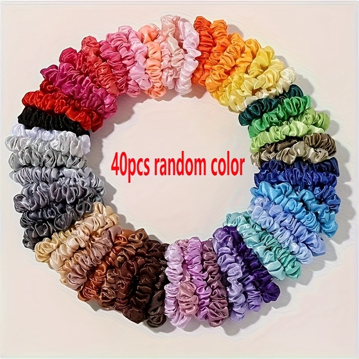 Livé® Satijnen Haarringen – 40 stuks Kleurrijke Scrunchies