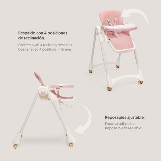 Evolutieve inklapbare babystoel voor baby's van 6-36 maanden - Verstelbare rugleuning, poten en dienblad — afbeelding 3