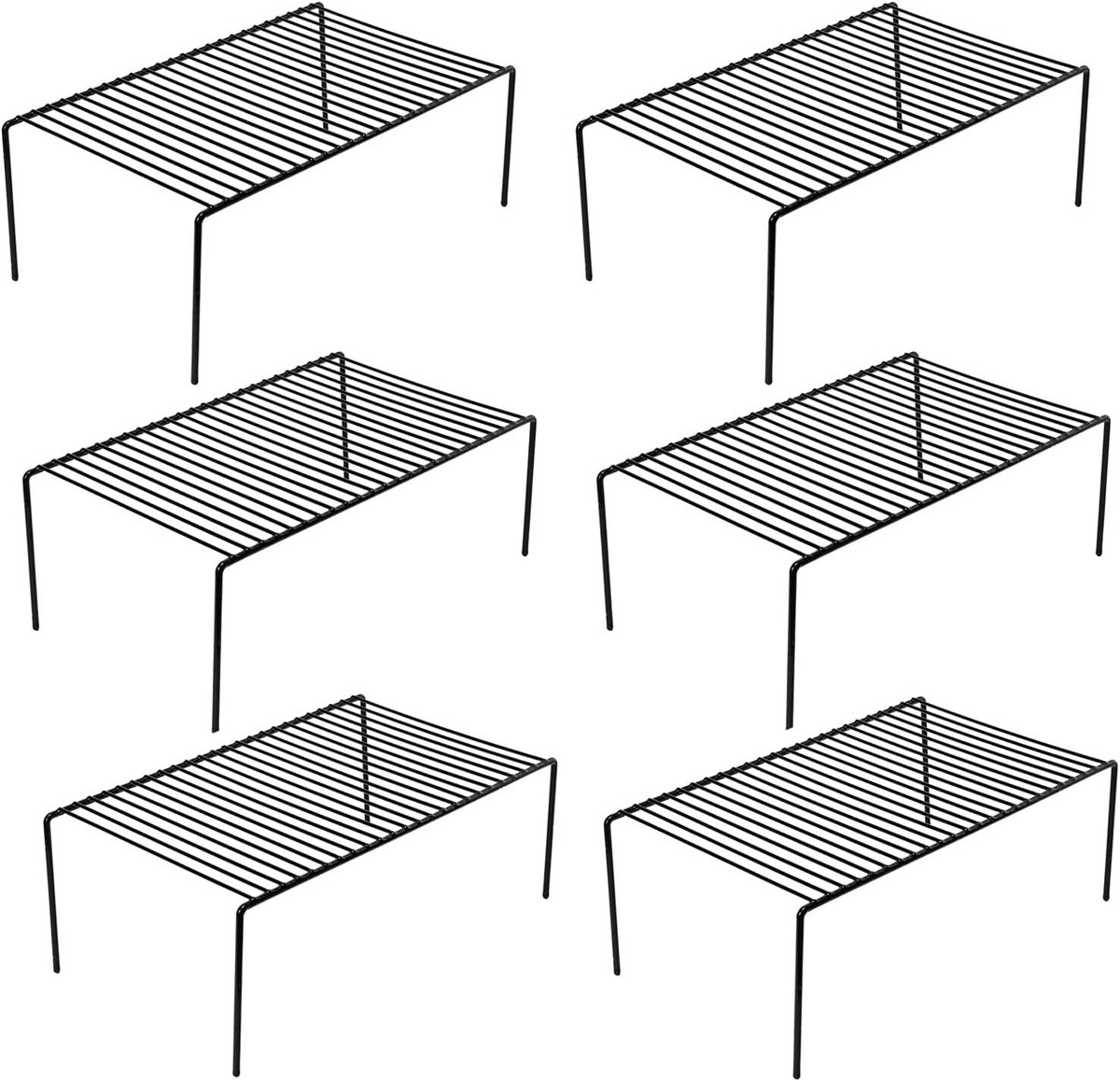 Kast Organisatie Plank Rek Set van 6 - Roestvrij Staal Keukenkast Organizer