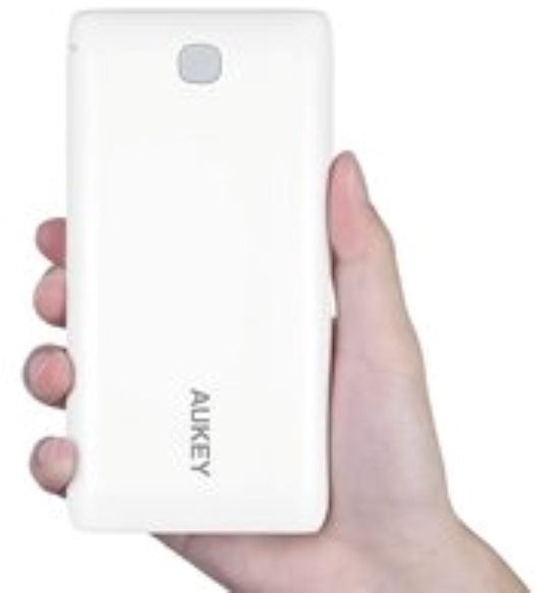AUKEY Powerbank 20000 mAh - Draagbare Oplader met 2 USB Poorten, AiPower Technologie, Geïntegreerde Zaklamp, LED Batterij Indicator – Wit – foto 3