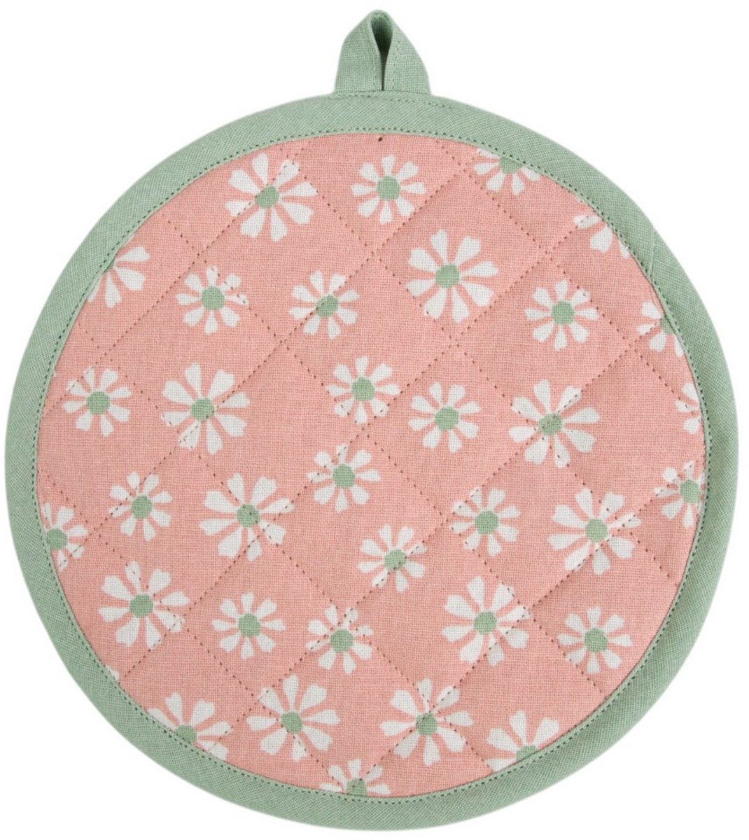 Daisy Flowers Pannenlap Onderzetter rond roze 20cm