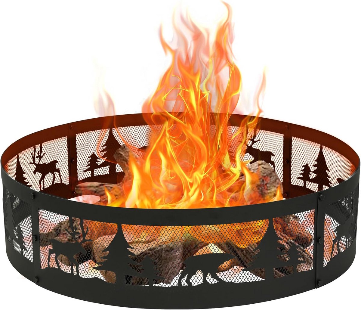 Draagbare Stalen Vuurkorf Ring 360° Bos & Wild Design - Buiten Houtvuur voor Tuin en Camping