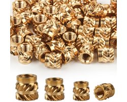 IMPERATORIS® Set van 150 - M2 M3 M4 Kartelmoeren met Binnendraad – Messing Inzetmoeren / Inzetstuk met Schroefdraad – Threaded Inserts Inzetstukken met Schroefdraad voor Kunststof, 3D-Printen en Spuitgieten