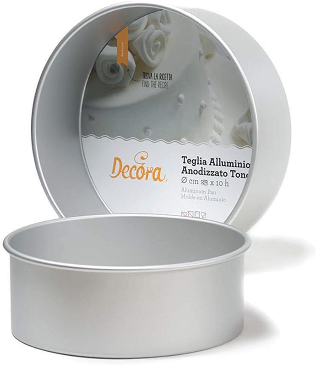 Professionele ronde bakvorm 23 cm, hittebestendig geanodiseerd aluminium