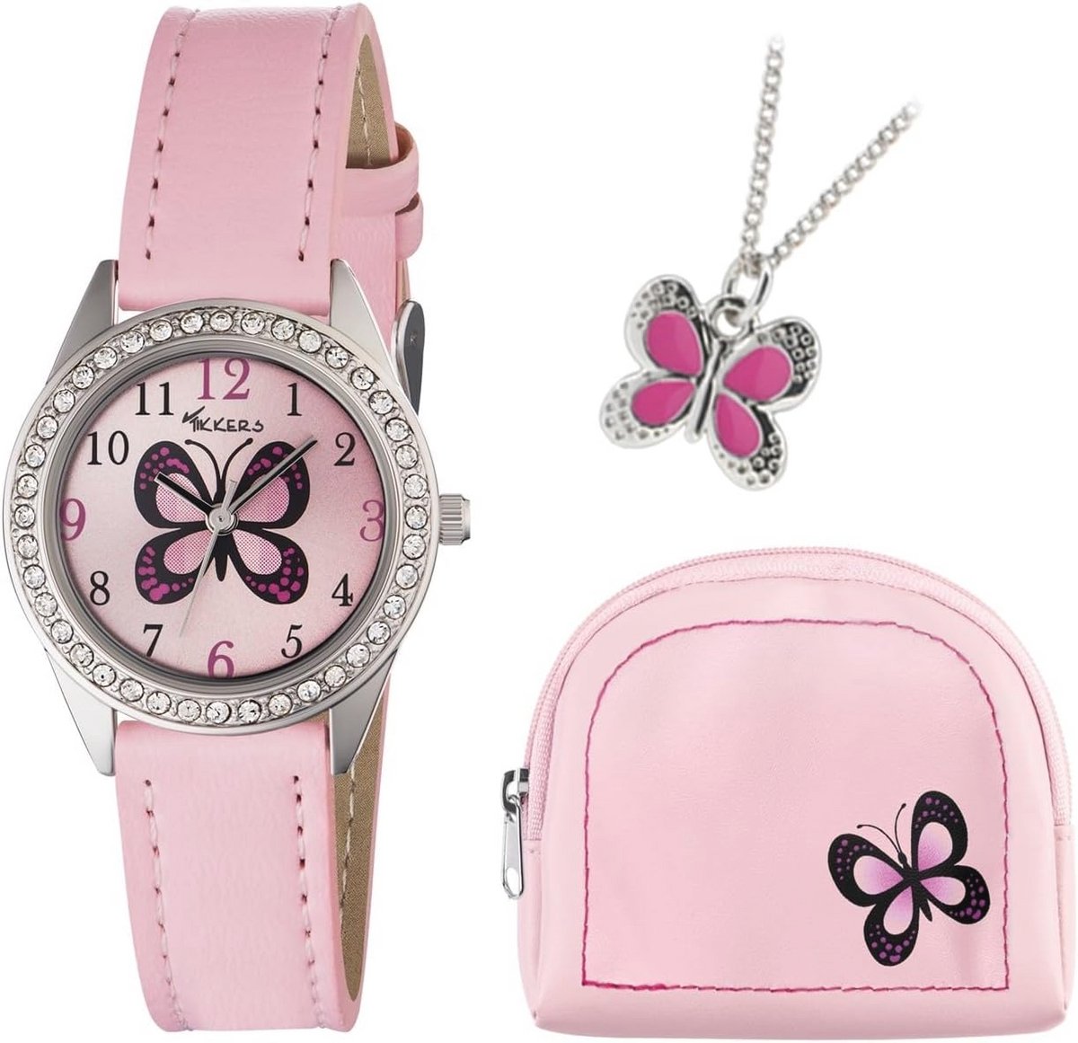 Unisex Kinderen Analoog Quartz Horloge met Roze PU Strap